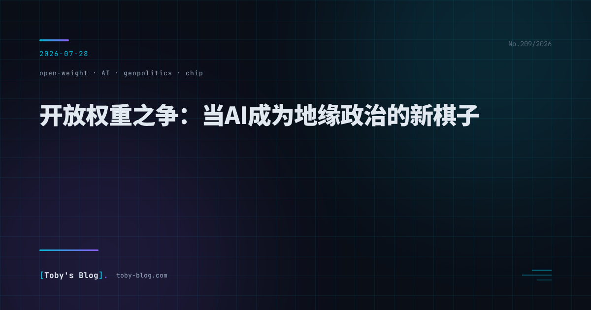 开放权重之争：当AI成为地缘政治的新棋子