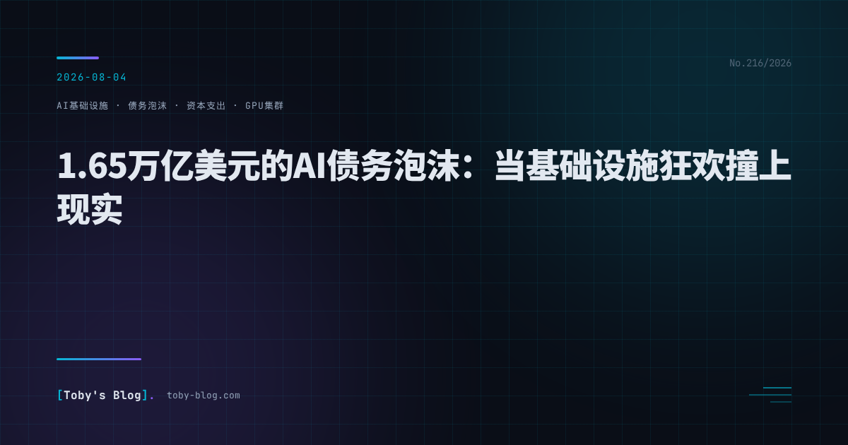 1.65万亿美元的AI债务泡沫:当基础设施狂欢撞上现实